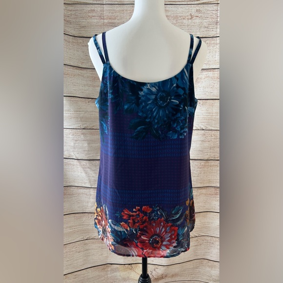 Womens CAbi Artist Med double strap long v neck tank blue teal purple orange red - Picture 3 of 5